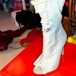 Open toe Denim Boot